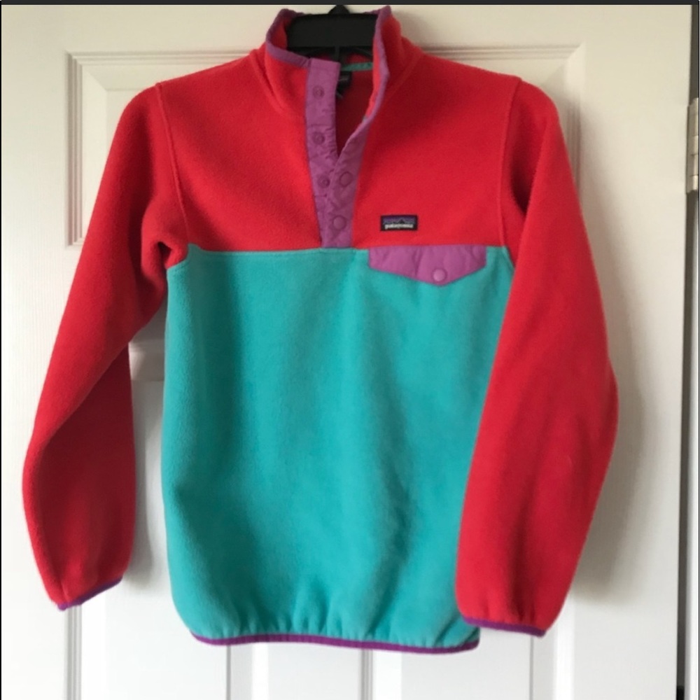 Patagonia girls fleece synchilla sweatshirt jacket